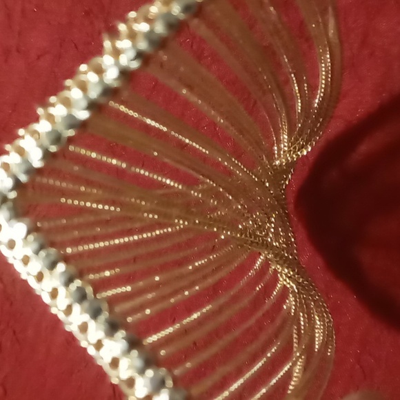 Bib collar necklace multi layer necklace 18 in long nwot . - Picture 6 of 7